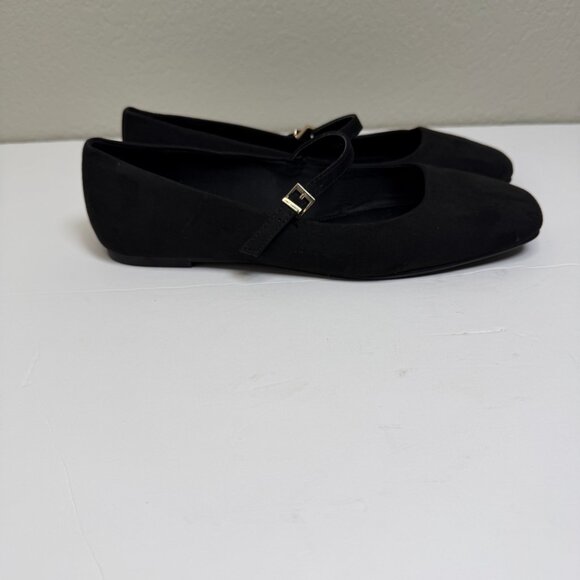 H&M Women's Black Mary Jane Square Toe Ballet Flats With Straps Size 8 - Picture 4 of 10